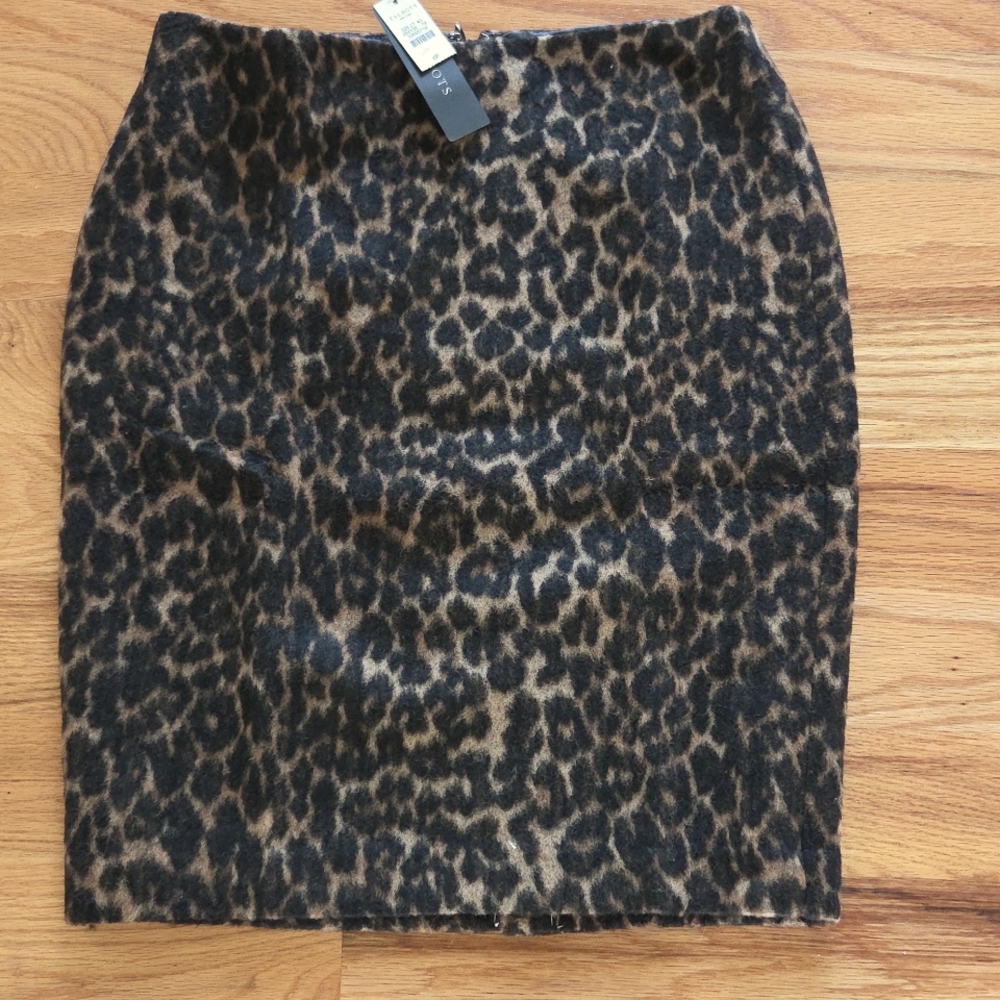 BRAND NEW Talbots Wool Ocelot Pencil Skirt Size 6P